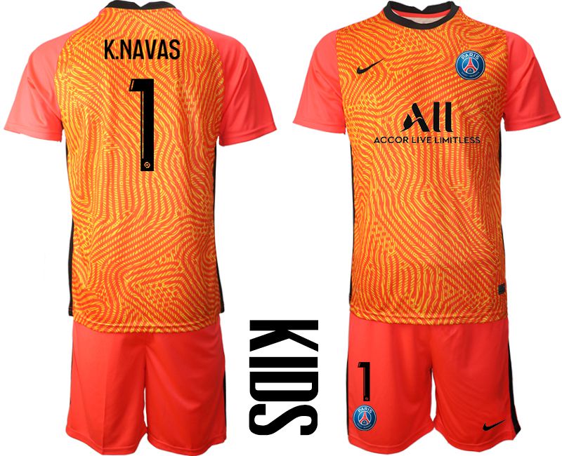 Youth 2020-2021 club Paris St German red goalkeeper #1 Soccer Jerseys